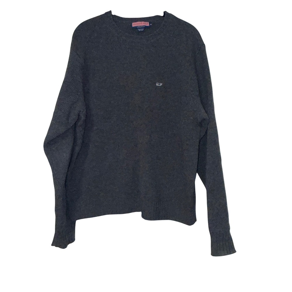 Vineyard Vines Crewneck Sweater Mens M Charcoal Grey 100% Wool
